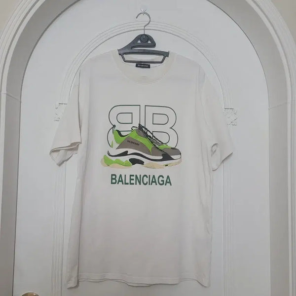 [BUNJANG] Balenciaga BB Logo Short Sleeve T-Shirt XL / 발렌시아가 BB 로고 반팔티 XL
