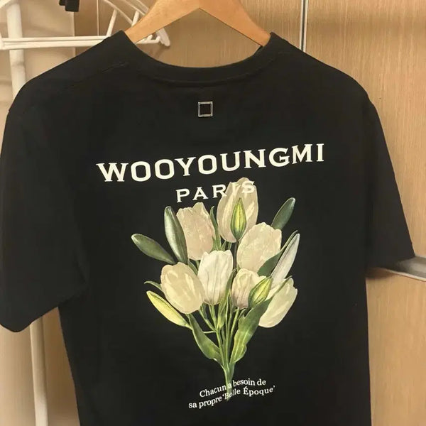 [BUNJANG] Wooyoungmi Flower Short Sleeve T-Shirt Size 46 / 우영미 플라워 반팔