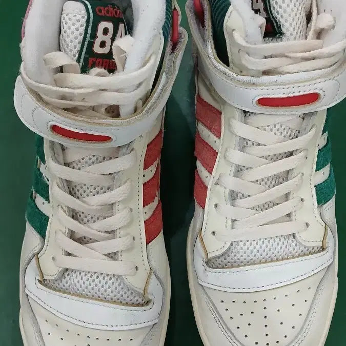 [BUNJANG] Adidas Forum 84 High Sneakers White/Red/Green Size 270 / 아디다스 포럼84 하이 스니커즈 화이트/레드/그린 270사이즈