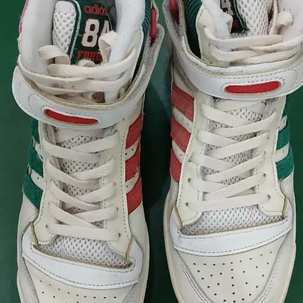 [BUNJANG] Adidas Forum 84 High Sneakers White/Red/Green Size 270 / 아디다스 포럼84 하이 스니커즈 화이트/레드/그린 270사이즈