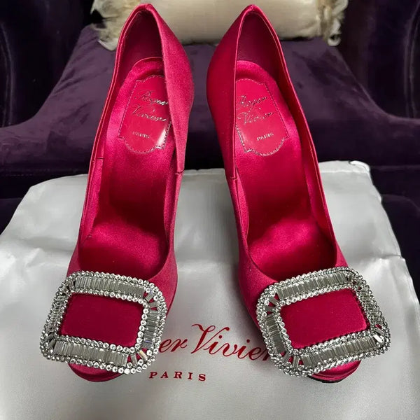 [BUNJANG] Roger Vivier Pink Satin Platform Heels Size 34 / 로저비비에 핑크 새틴 힐 34