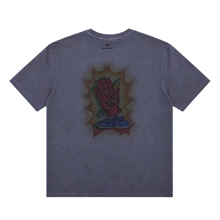 [BUNJANG] All About New x Henial Kim Monster T-Shirt Blue Size 95 / 올어바웃뉴 X 헤니알킴 몬스터 반팔티 블루 (95) 새것