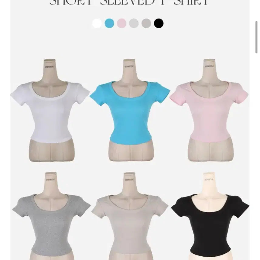 [BUNJANG] HIPNOTIC Ribbed U-Neck Short Sleeve T-Shirt / 히프나틱 자체제작 골지 유넥 반팔티