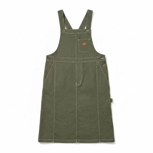 [BUNJANG] Wonder Place Khaki Layered Pinafore Dress / 여성F/ 원더플레이스 카키 레이어드 멜빵 원피스