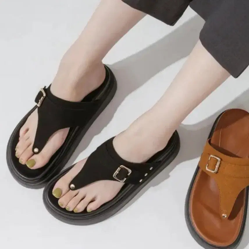 [BUNJANG] Women's Platform Slipper Sandals / 키높이 슬리퍼