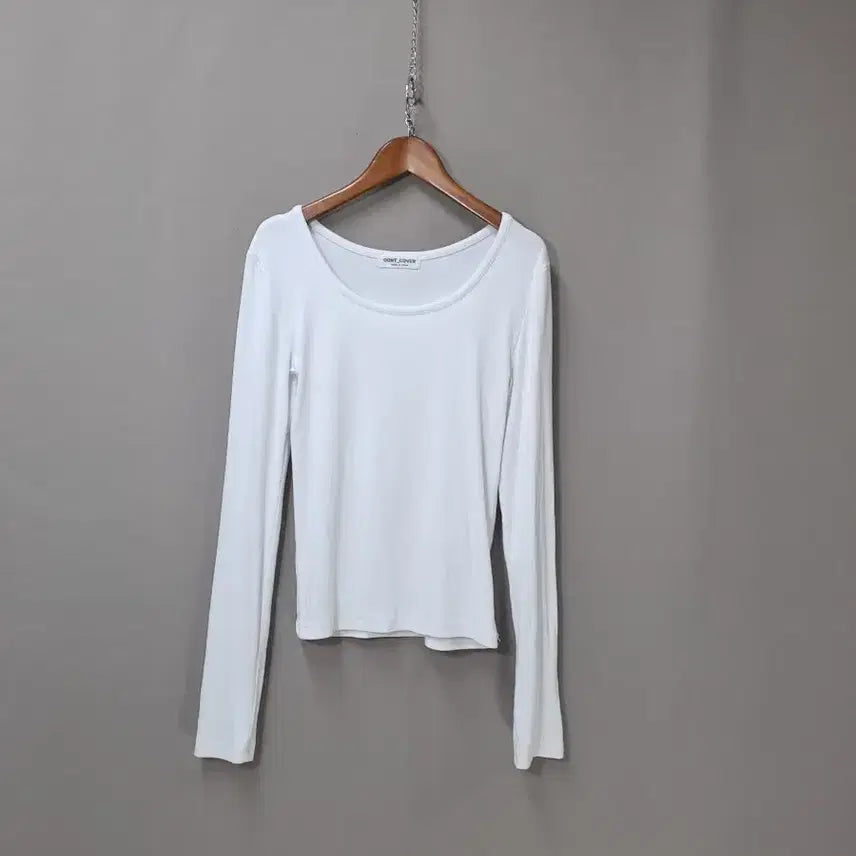 [BUNJANG] Fine Ribbed Slim Fit Spandex Round Neck T-Shirt / 잔골지 슬림핏 스판 러운드 티