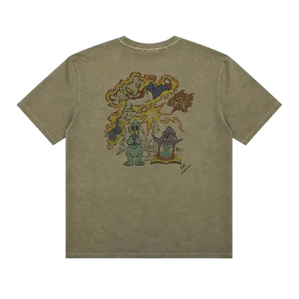 [BUNJANG] All About New x Henial Kim Monster Graphic T-Shirt Khaki / 올어바웃뉴 X 헤니알킴 몬스터 반팔 카키(95) 새것