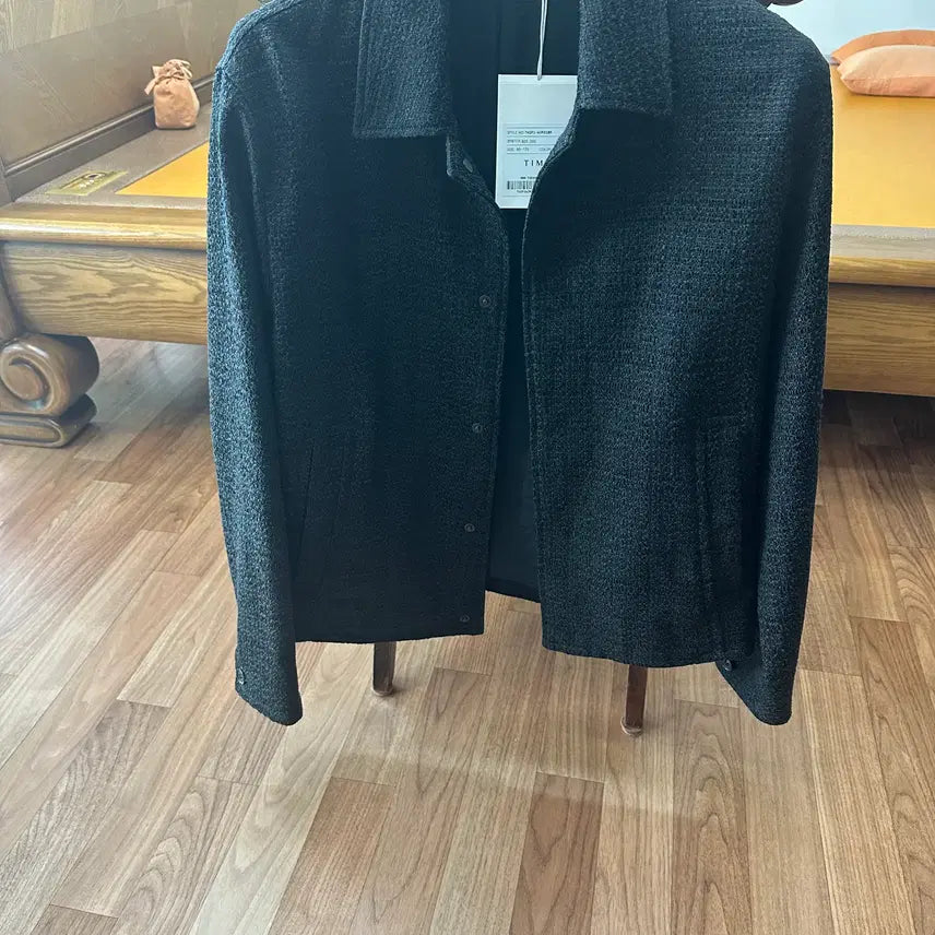 [BUNJANG] Time Homme 25SS Linen Blend Collar Tweed Jacket Black / 타임옴므 린넨 블렌드 칼라 트위드 자켓 95사이즈