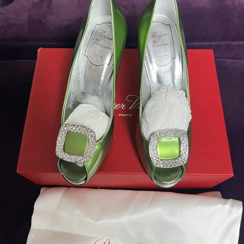 [BUNJANG] Roger Vivier Green Platform Heels Size 34 / 로저비비에 그린 힐 34사이즈