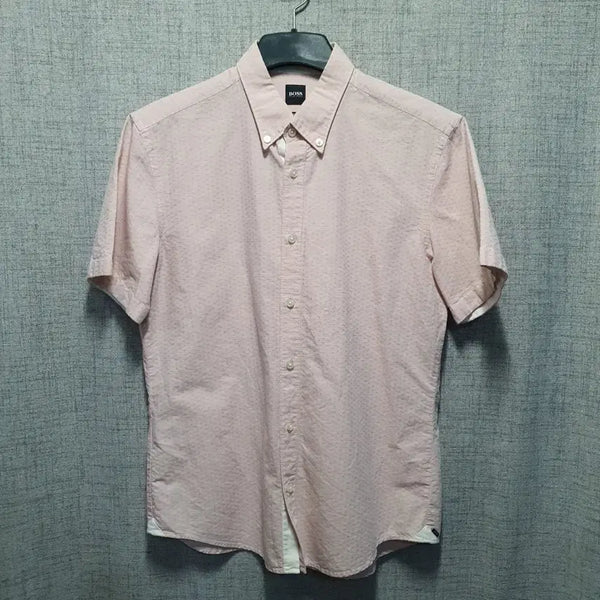 [BUNJANG] Hugo Boss Men's Slim Fit Linen Short Sleeve Shirt L / 휴고보스 남성 슬림핏 린넨 카라 반팔셔츠 L