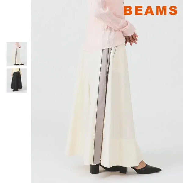 [BUNJANG] Ray BEAMS Side Line Gather Skirt / 빔즈 레이 사이드라인 개더 스커트