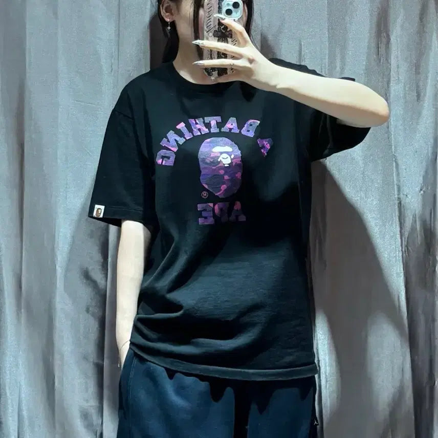 [BUNJANG] BAPE Purple Symbol Logo T-Shirt / M BAPE 베이프 퍼플 심볼로고 반팔