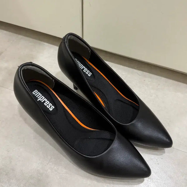 [BUNJANG] Empress Women's Black Loafers 230mm (7cm Heel) / 엠프리스 여성 구두 유니화 블랙 230mm 7cm