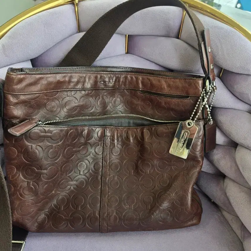 [BUNJANG] Coach Men's Brown Shoulder Bag / 코치 남성 숄더백 브라운