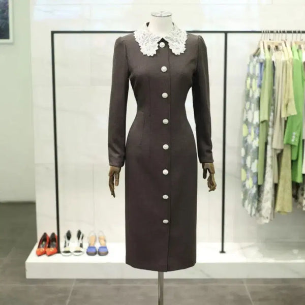 [BUNJANG] MOJO.S.PHINE Lace Collar Tweed Dress / 모조에스핀 정장 원피스 (70만원대 구입) 한섬 타임 띠어리 마쥬