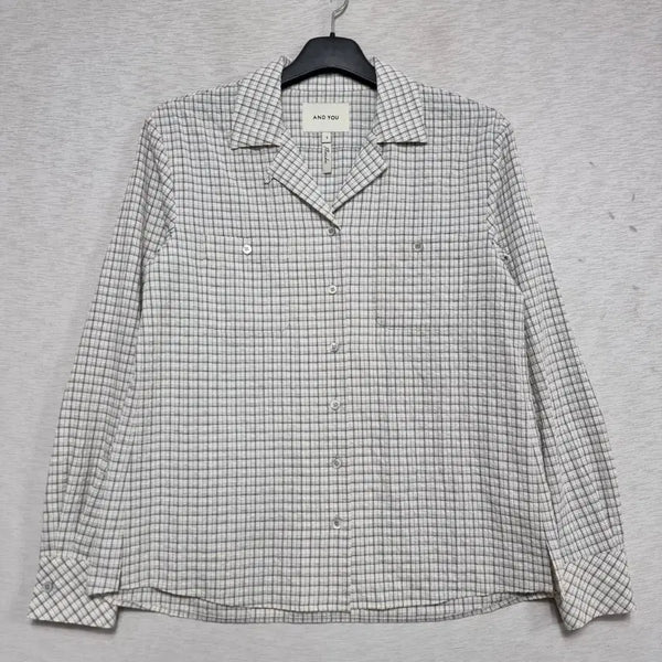 [BUNJANG] AND YOU Summer Check Pattern Blouse Women's Size 66 / 앤드유 여름 남방 여자66사이즈ㅡ0423ㅇㅇ