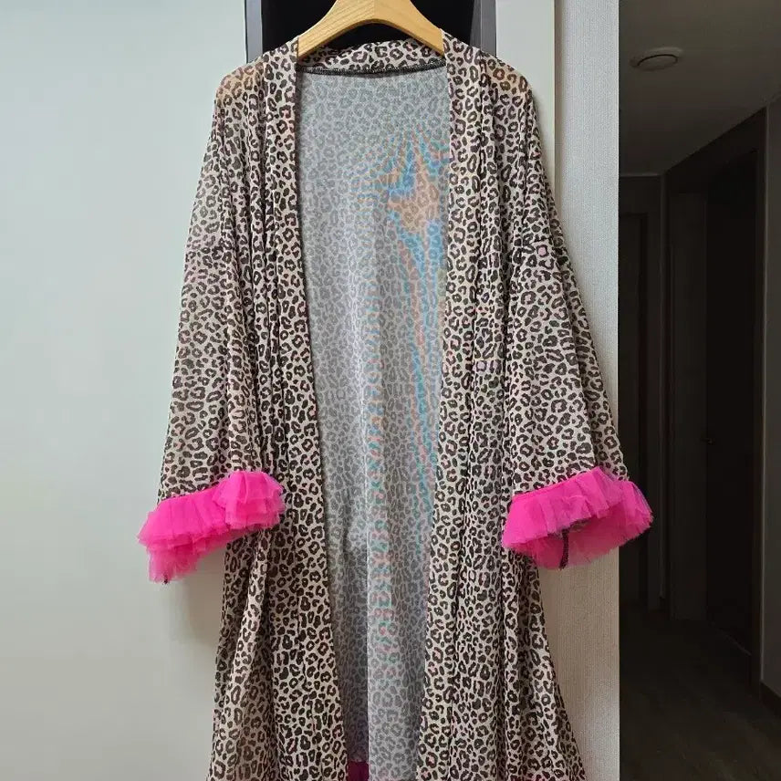 [BUNJANG] Leopard Print Long Robe Home Wear / 롱 로브 여성가운 홈웨어 새상품
