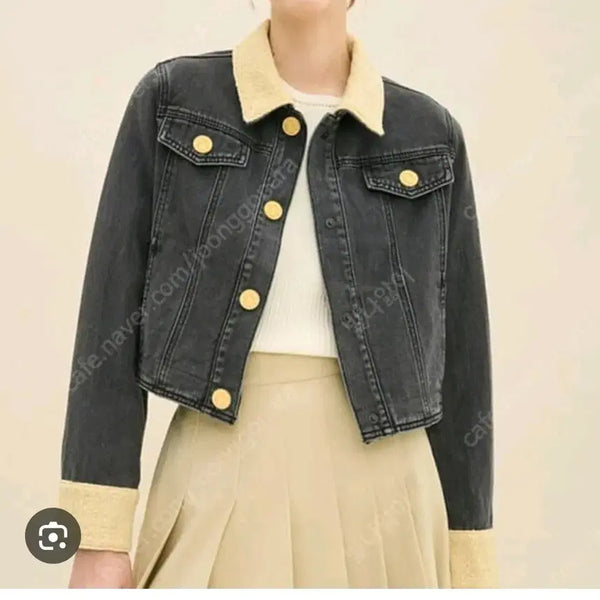 [BUNJANG] TIME Textured Block Denim Jacket / 한섬 타임 텍스처 블록 데님 재킷