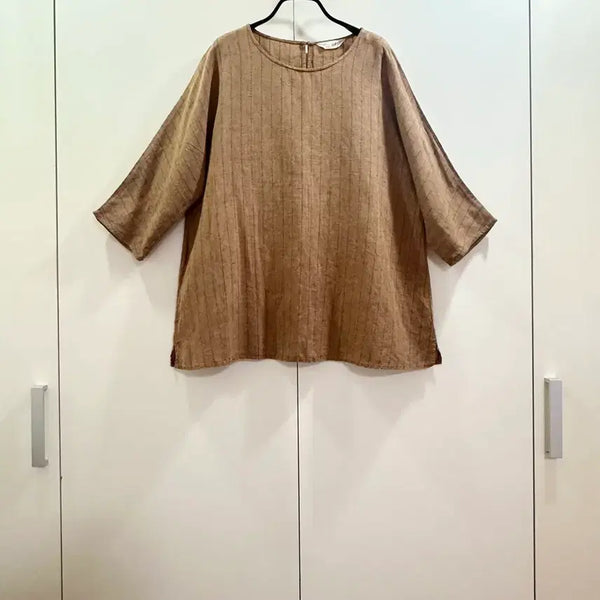 [BUNJANG] Esae Linen Striped Blouse / 이새 린넨 블라우스