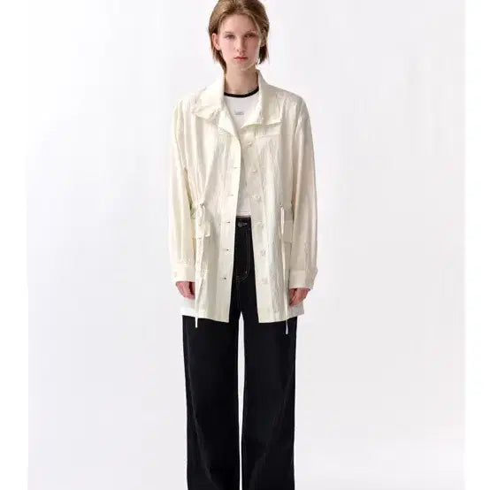 [BUNJANG] Abraam Sheer Drawstring Shirt Jacket / 아비에무아 시어 드로스트링 셔츠 재킷