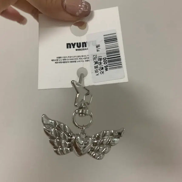 [BUNJANG] Nunu Newnuu Heart Angel Keyring (Glossy) Bag Charm / 엔젤키링 유광 백참 하트엔젤키링 뉴뉴키링