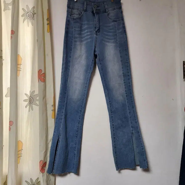 [BUNJANG] Women's Light Wash Bootcut Denim Pants with Side Slits Size 30 / 청바지 연청  부츠컷 옆트임 데님 30