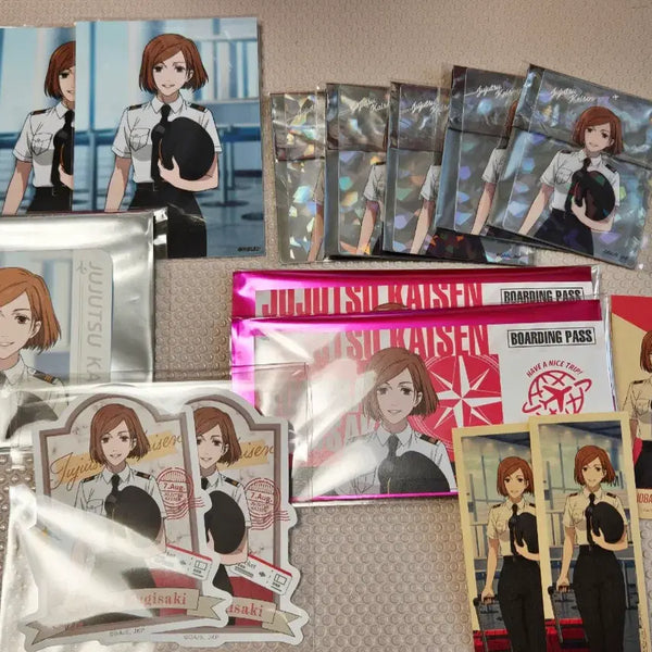[BUNJANG] Jujutsu Kaisen Nobara Kugisaki Bundle Set Acrylic Stand Ticket-Style Badge Special / 일괄 ) 주술회전 하네다 아크릴 스탠드 티켓풍 뱃지 특전 쿠기사키 노바라