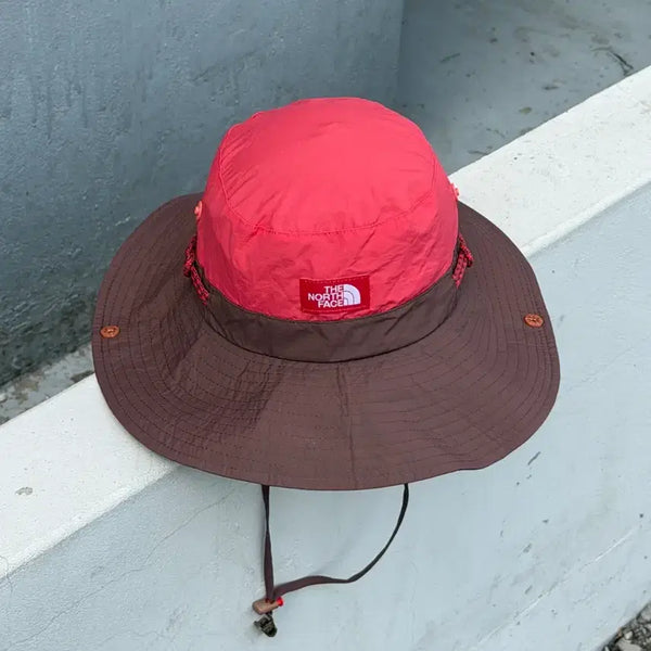 [BUNJANG] The North Face Logo Jungle Hat Boonie Hat / [S] 노스페이스 로고 브라운 핑크 정글모 부니햇 모자