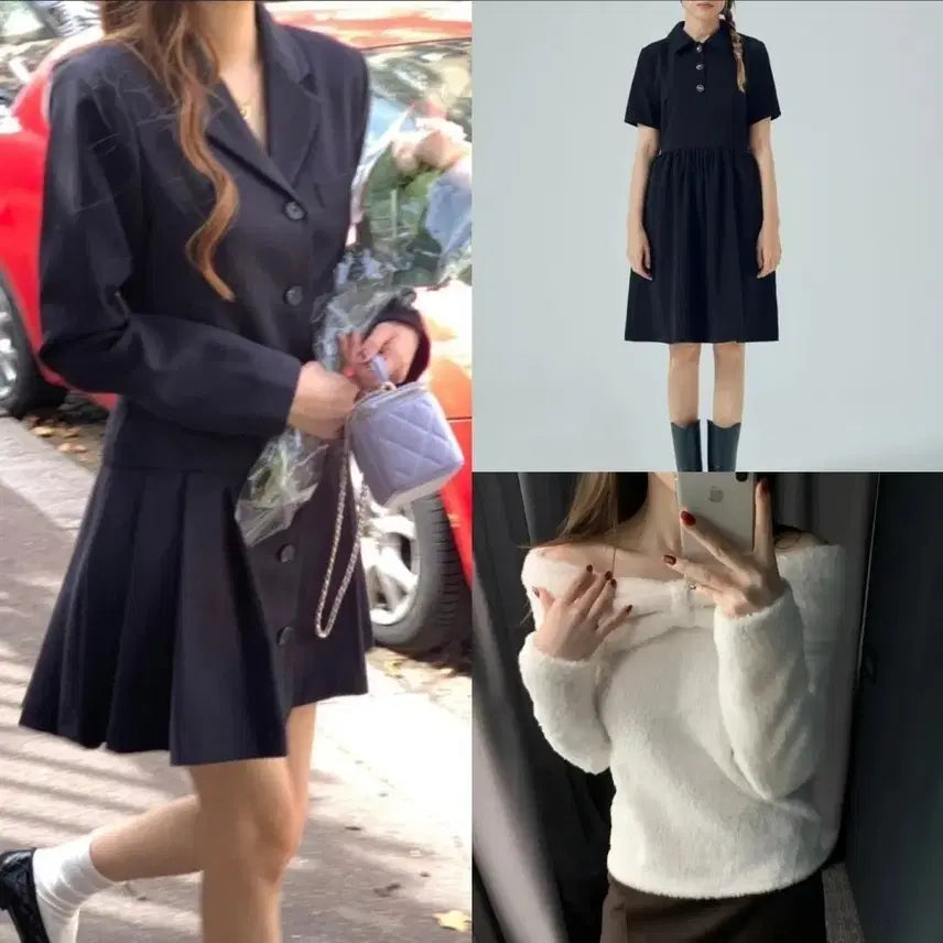 [BUNJANG] Merion Harry Dress, Floz Collar Dress, MyMel Off Shoulder Knit Bundle / 메리온 해리원피스 플로즈 카라원피스 마이멜 오프숄더 니트