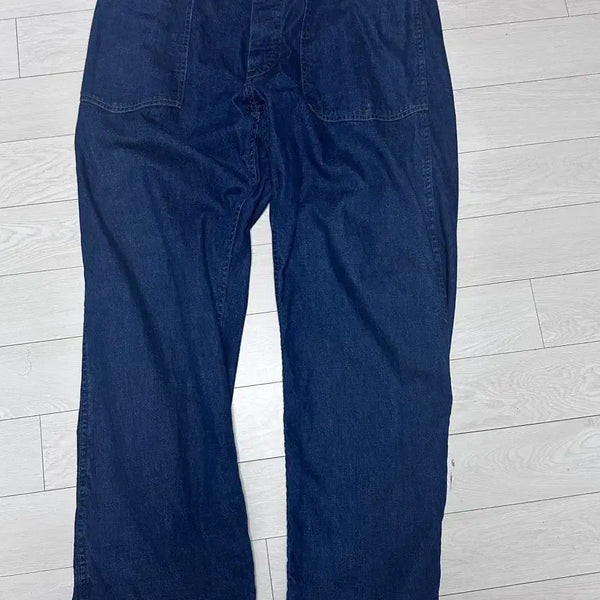 [BUNJANG] POST O'ALLS 8oz Army Pants Denim Yellow Stitch L / 포스트오버롤즈 8oz 아미팬츠 데님 옐로우 스티치 L 판매