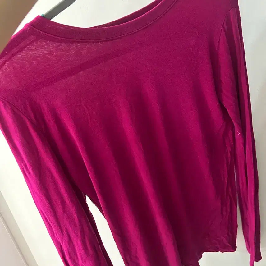 [BUNJANG] Pink Flowy Long Sleeve T-Shirt / 핑크 찰랑티