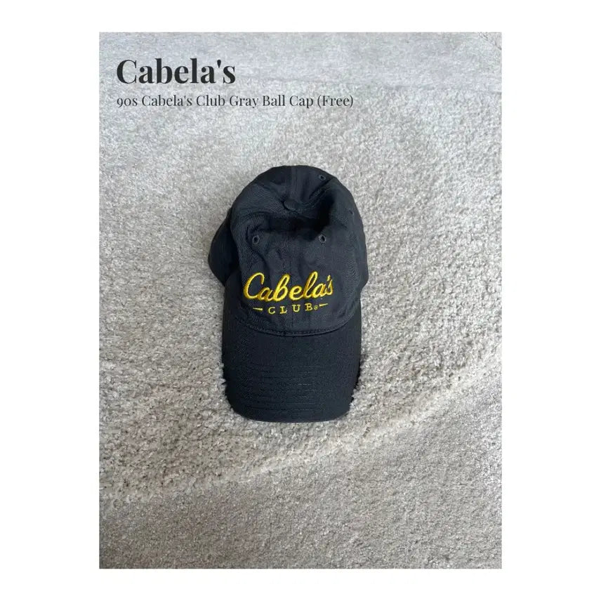 [BUNJANG] Cabela's Club Grey Embroidered Logo Vintage Ball Cap / 90s Cabela's Club 그레이 볼캡 (Free)