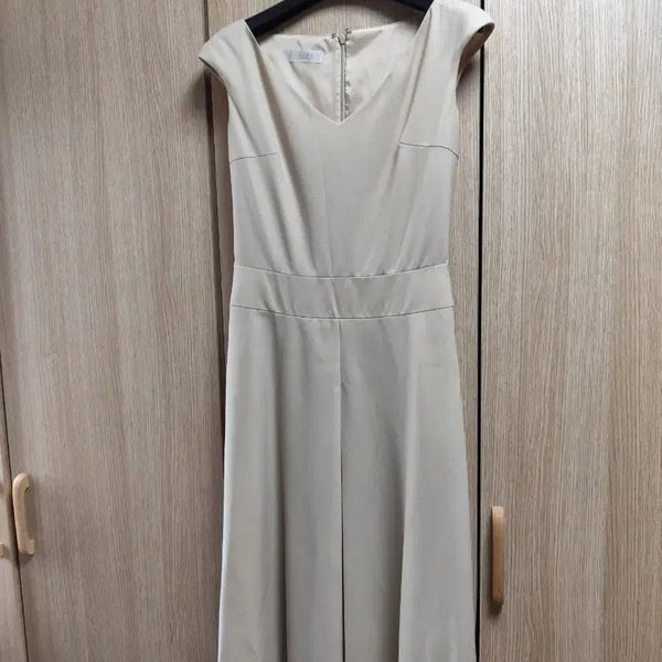 [BUNJANG] TIME Postmodern Sleeveless Long Dress Beige / 최종가격내림)TIME 포스트모던 베이지색 민소매 롱원피스