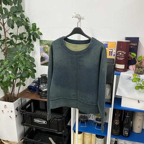 [BUNJANG] MM6 Maison Margiela Denim Sweatshirt Size 36 / MM6 메종마르지엘라 데님 맨투맨 36