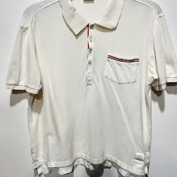 [BUNJANG] Thom Browne Short Sleeve Polo T-Shirt Size 3 / 톰브라운 반팔 pk티셔츠 3사이즈
