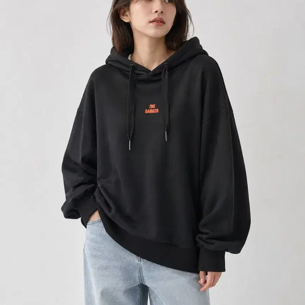 [BUNJANG] Juicy Judy "THE DARKER" Printed Fleece Hoodie / 쥬시쥬디/블랙 기모 후드"THE DARKER" 프린팅/90/앨리스/1775