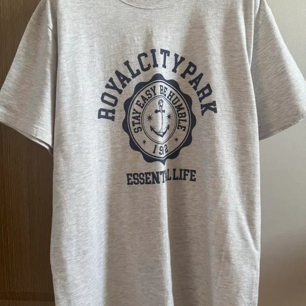 [BUNJANG] Royal City Park Essential Life T-Shirt (Big Arch) - Grey, Size S / 로얄시티파크 반팔 티셔츠 ESSENTIAL LIFE T-SHIRT (BI