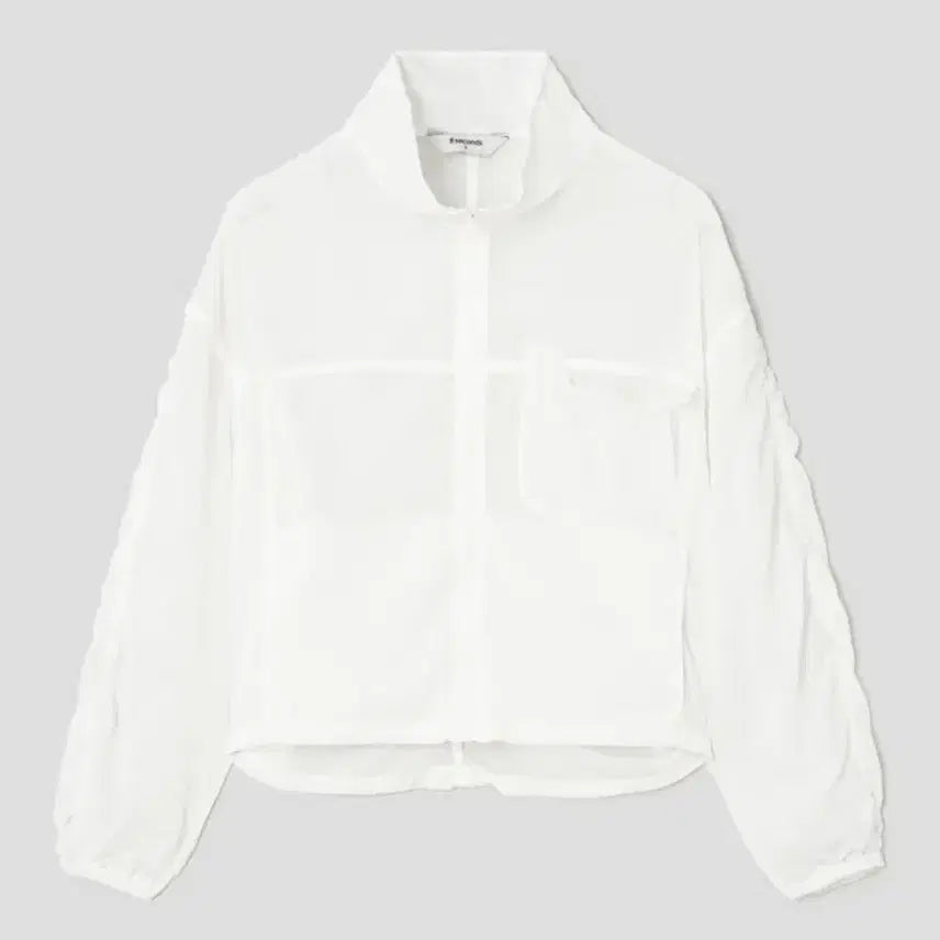 [BUNJANG] 8 Seconds Lightweight Shirring Short Jacket - White (L) / 95.L) 에잇세컨즈 경량 셔링 숏 재킷 - 화이트 자켓