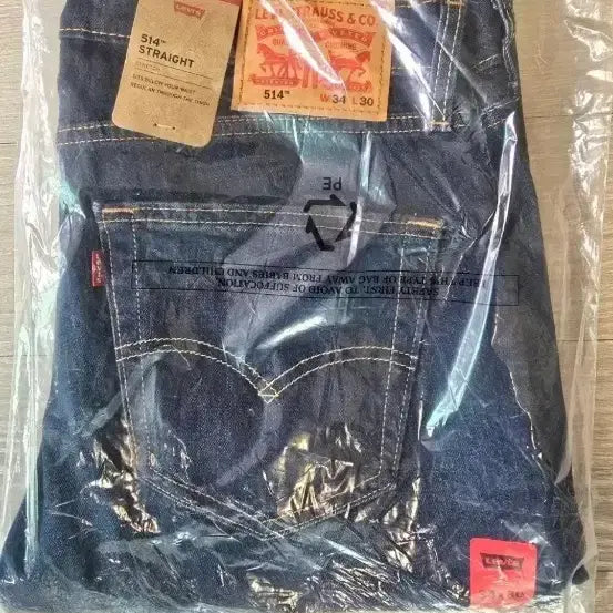[BUNJANG] Levi's 514 Straight Dark Indigo Jeans 34x30 / 리바이스 514 스트레이트 다크인디고 34x30.