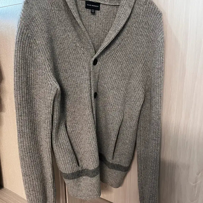 [BUNJANG] Club Monaco Shawl Collar Cardigan Grey / 클럽모나코 숄카라 그레이 가디건