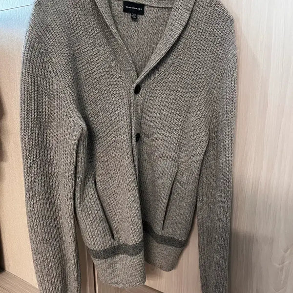 [BUNJANG] Club Monaco Shawl Collar Cardigan Grey / 클럽모나코 숄카라 그레이 가디건