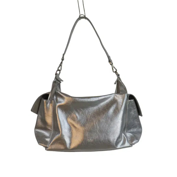 [BUNJANG] ELLE Metallic Silver Shoulder Bag / ELLE 실버 숄더백 메탈릭 숄더백 데일리백