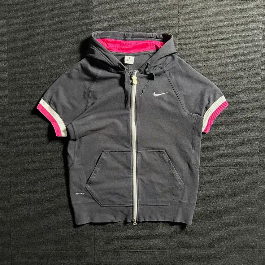 [BUNJANG] Nike Y2K Big Logo Short Sleeve Hoodie / 나이키 y2k 빅로고 반팔 후드집업