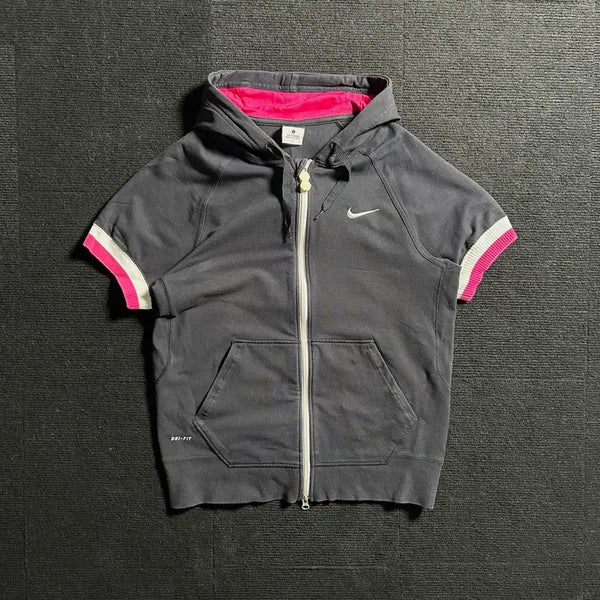 [BUNJANG] Nike Y2K Big Logo Short Sleeve Hoodie / 나이키 y2k 빅로고 반팔 후드집업