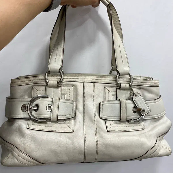 [BUNJANG] 00s Old Coach Soho Leather Shoulder Bag / [대장급/유일매물] 00s 올드 코치 레더 화이트 소호 숄더백