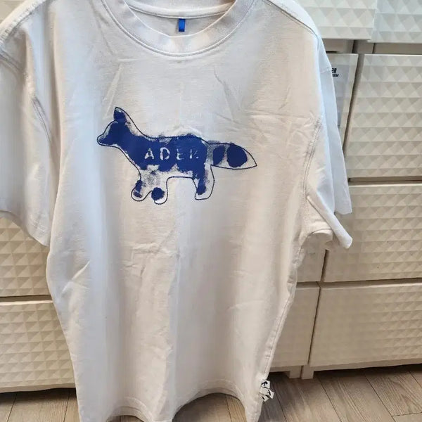 [BUNJANG] Ader Error x Maison Kitsuné Collaboration Fox Print T-Shirt Size 1 / 아더에러 메종키츠네반팔