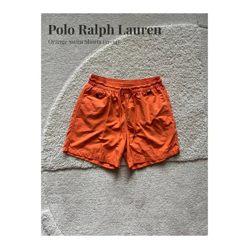 [BUNJANG] Polo Ralph Lauren Orange Nylon Swim Shorts / Polo Ralph Lauren 오렌지 수영 쇼츠 (31-34)