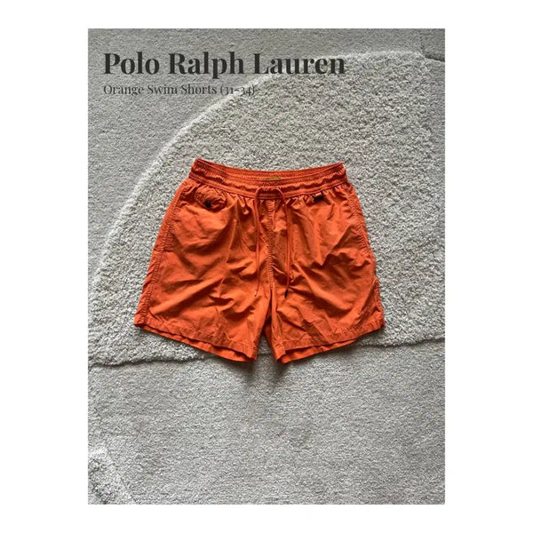 [BUNJANG] Polo Ralph Lauren Orange Nylon Swim Shorts / Polo Ralph Lauren 오렌지 수영 쇼츠 (31-34)