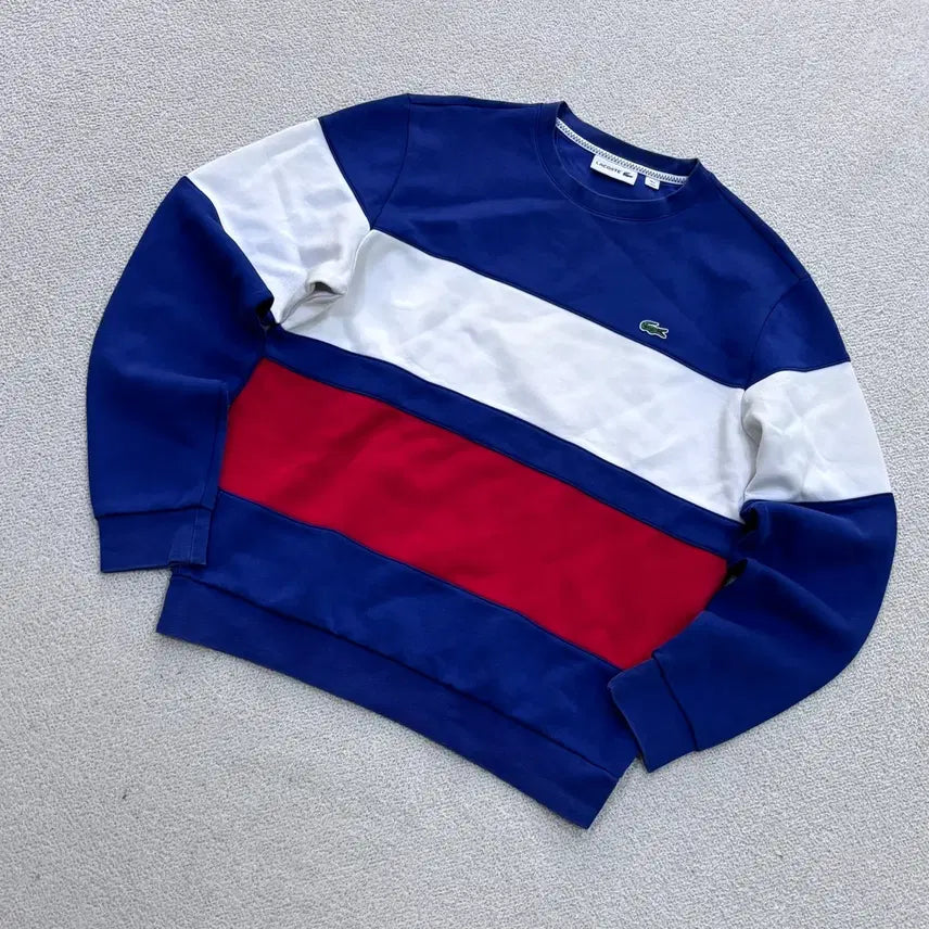[BUNJANG] Lacoste Men's Colorblock Sweatshirt T-shirt / 4 라코스테 남성 컬러블록 맨투맨 티셔츠 0626E