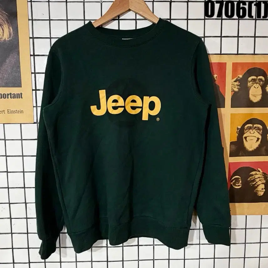 [BUNJANG] Jeep Sweatshirt Green Medium / 지프 맨투맨 그린 M